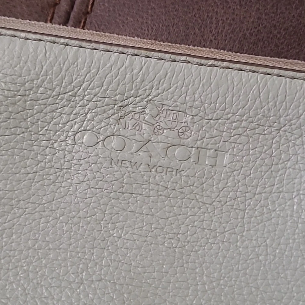 Coach Pebbled Laether Double Zip Wallet Pastel Mint Green